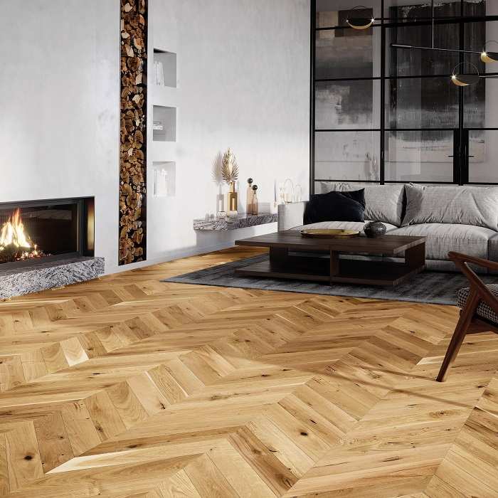 Elegant Chevron Flooring in Dubai
