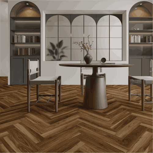 Herringbone LVT flooring