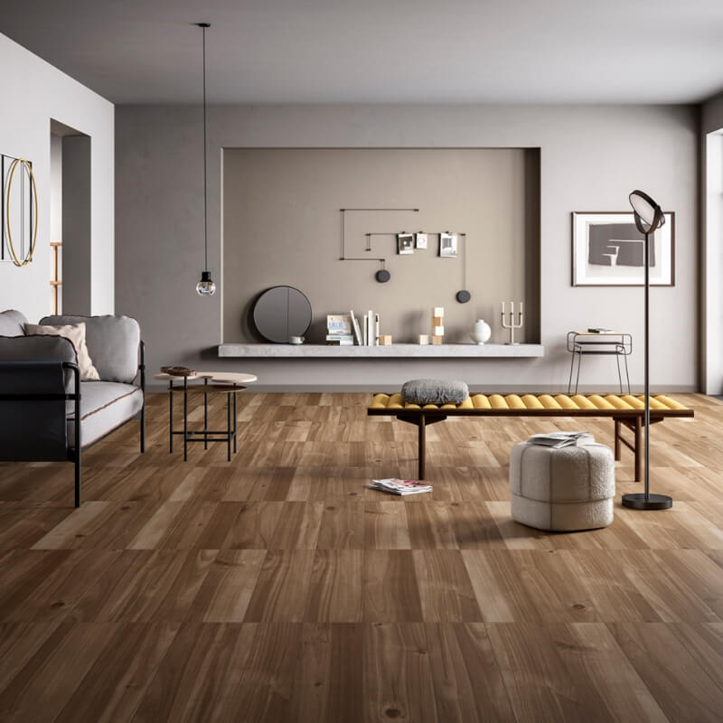 porcelain wood tile living room