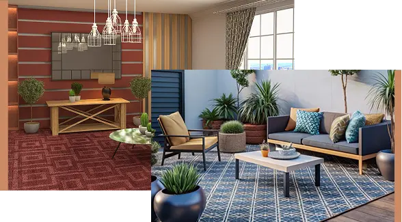 rooftop patio with colorful carpetrooftop patio with colorful carpet