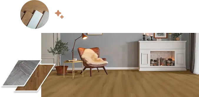villa living room with lvt flooring