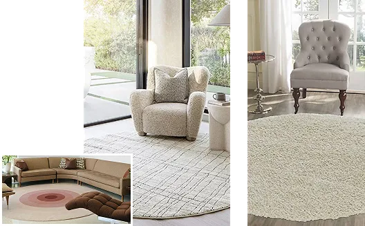 Round Rugs White Colored