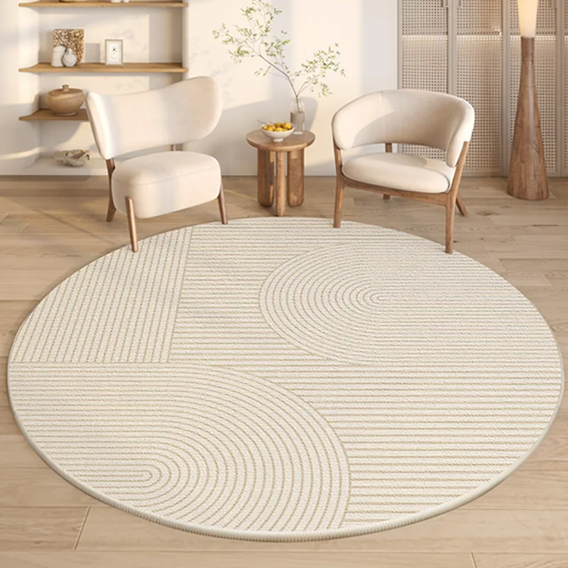 White Round Carpets