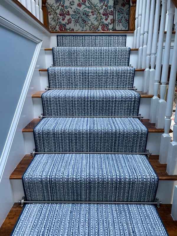 blue stair carpet