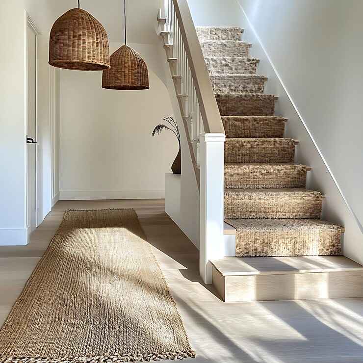 hallway-with sisal stair carpet