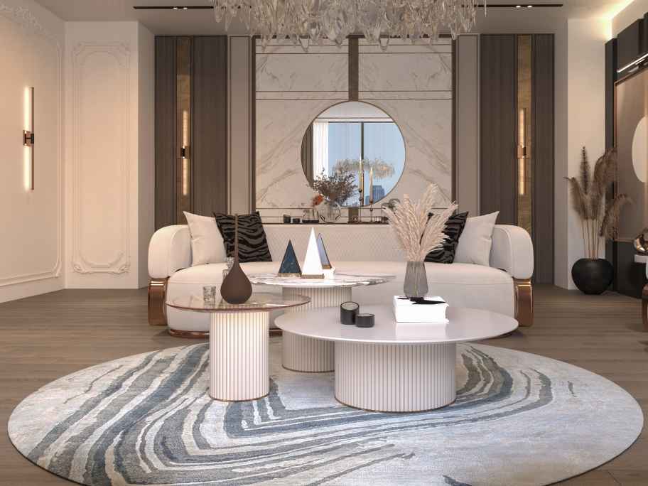 living room round carpet